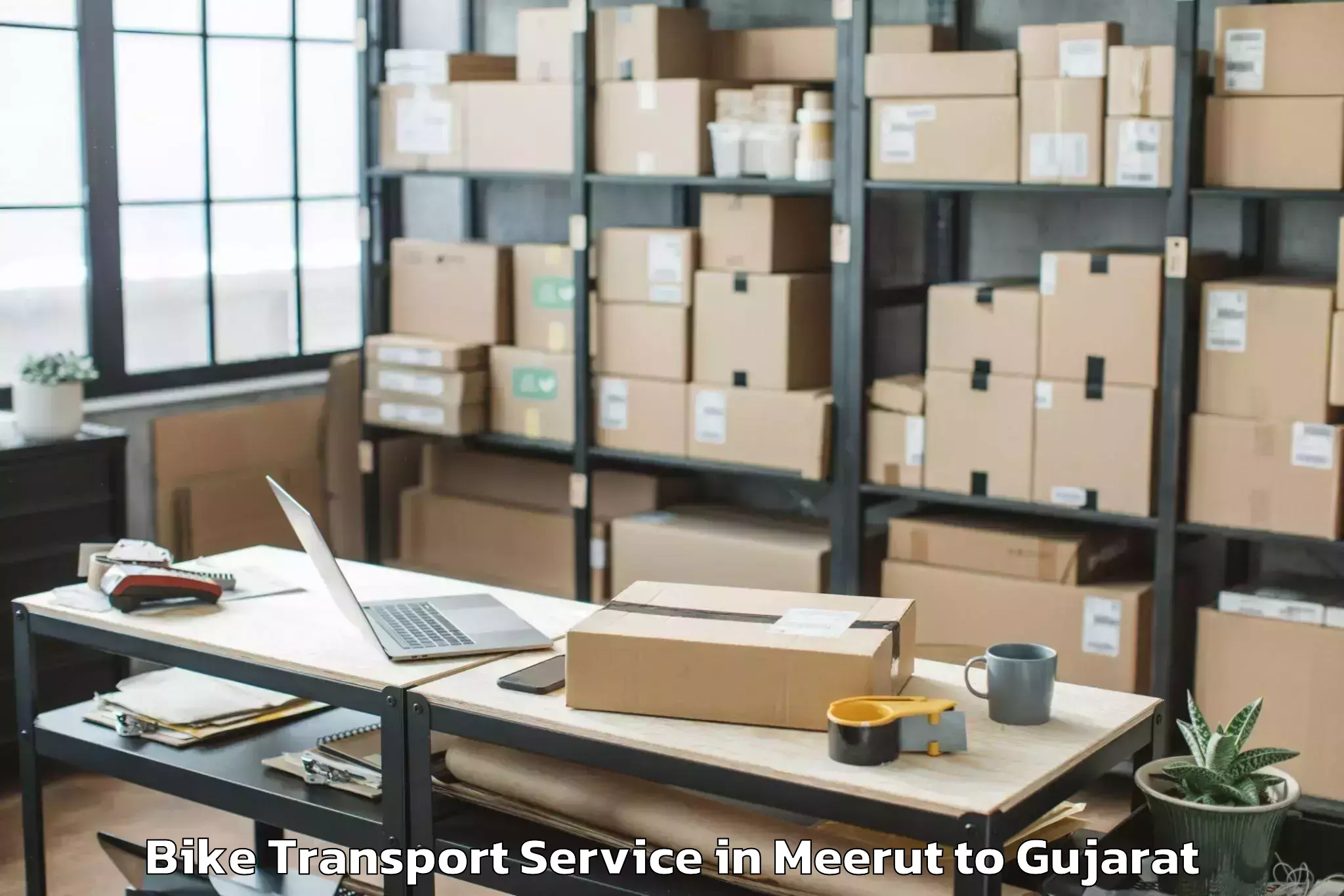 Comprehensive Meerut to Palanpur Bike Transport